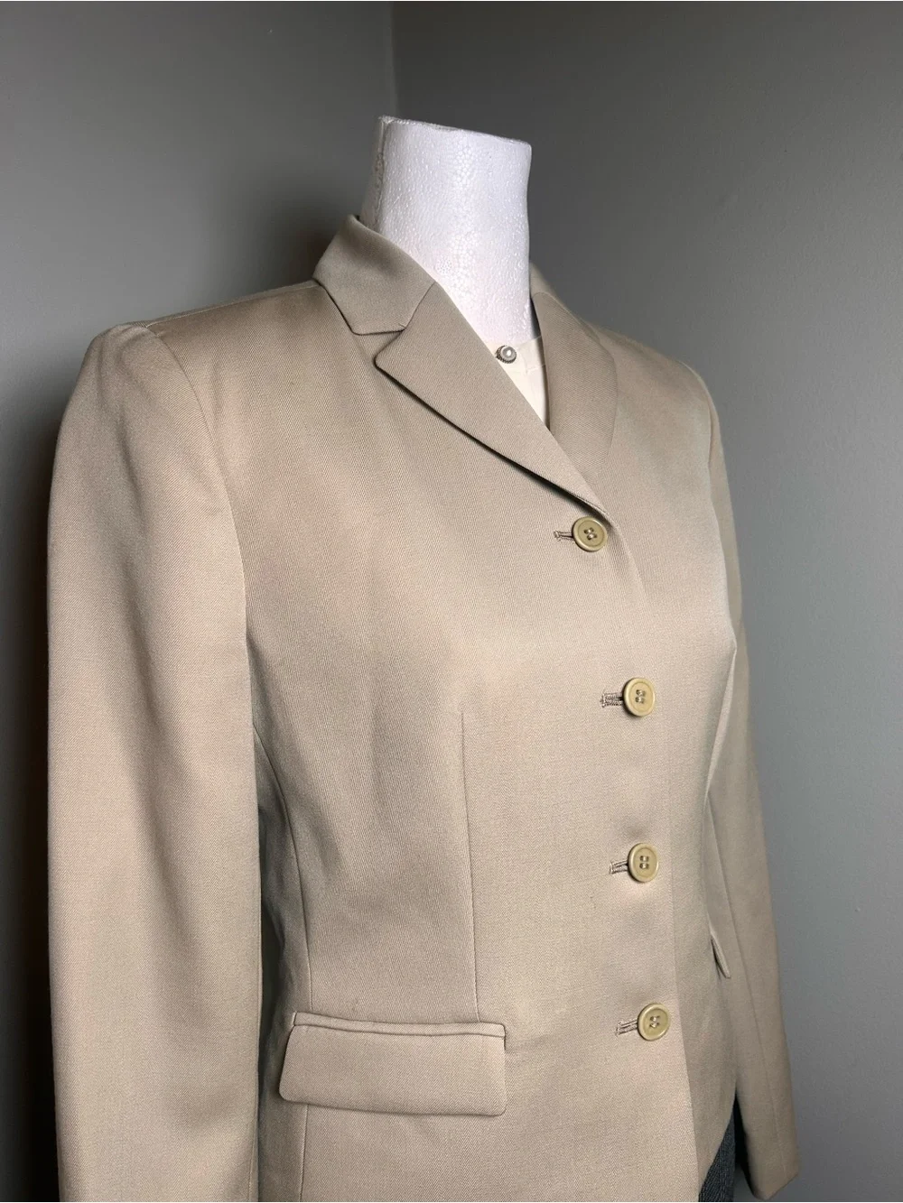 J.Crew Beige 4 Button Tailored Blazer Estimated Size 0-2
